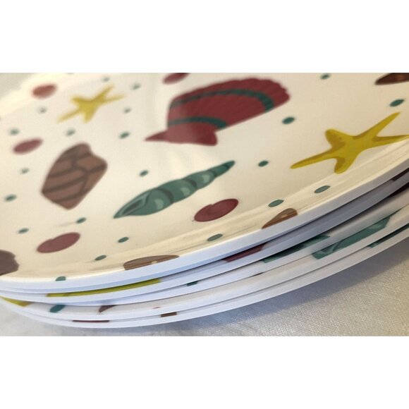 Temptations By Tara Melamine Seashells Tailgate Summer Beach Party Six Piece Set - Picture 4 of 8
